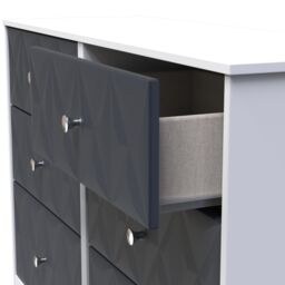 San Jose Ready Assembled Matt Indigo & White No Effect 6 Drawer Chest (H)792mm (W)1117mm (D)395mm - thumbnail 3