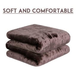 Alivio Small Faux Fur Mink Throw Luxury Super Soft Plain Bed Sofa Settee Throw Blanket - Chocolate - thumbnail 7