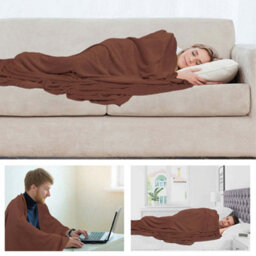Alivio Small Faux Fur Mink Throw Luxury Super Soft Plain Bed Sofa Settee Throw Blanket - Chocolate - thumbnail 3