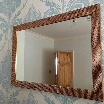 Deenz Mosaic Effect Resin Large Wall Mirror 48X68Cm (Gold)
