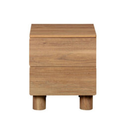 Sweeek - Wood Decor Bedside Table With 2 Drawers Hazel Wood Effect 40X38X48 Cm - Ayana - thumbnail 4