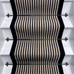 RainbowHome Stripe Quality Wool Stair Runner Loop Pile With 100% Black Cotton Border 70 600 - thumbnail 2