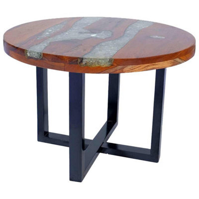 Berkfield Rustic Coffee Table Teak Resin 60 Cm - image 1