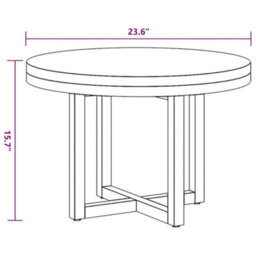 Berkfield Rustic Coffee Table Teak Resin 60 Cm - thumbnail 9