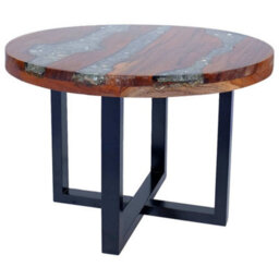 Berkfield Rustic Coffee Table Teak Resin 60 Cm - thumbnail 4