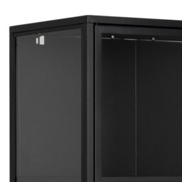 Furniture To Go Newcastle Tall 2 Door Display Cabinet In Matt Black - thumbnail 7