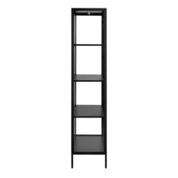 Furniture To Go Newcastle Tall 2 Door Display Cabinet In Matt Black - thumbnail 3