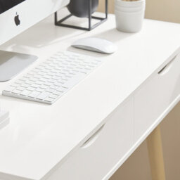 Sobuy Fwt40-Nw, Home Office Table Computer Desk Workstation 2 Drawers,wood Effect,w90Xd45Xh77 - thumbnail 5