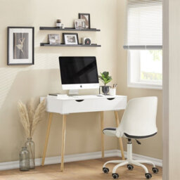 Sobuy Fwt40-Nw, Home Office Table Computer Desk Workstation 2 Drawers,wood Effect,w90Xd45Xh77 - thumbnail 2