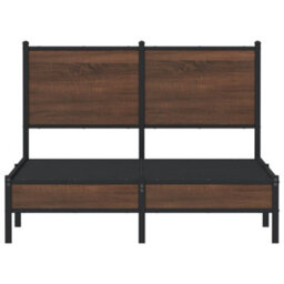 Berkfield Metal Bed Frame Without Mattress Brown Oak 120X190 Cm Small Double - thumbnail 5