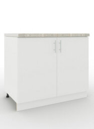 Jd Greta Adjustable Legs Kitchen Base Unit 1000mm Storage Cabinet With Door Shelf 100Cm - White Matt With Worktop - thumbnail 1