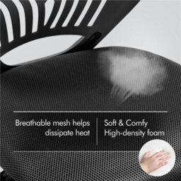 Yaheetech Ergonomic Armless Mesh Office Chair - Black - thumbnail 7
