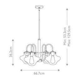 Luminosa Lighting Elstead Congress Multi Arm Chandelier Chrome Finish, E27 - thumbnail 5