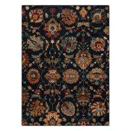 RugsX Wool Carpet Omega Latica Flowers Dark Blue 235X350 Cm - thumbnail 2