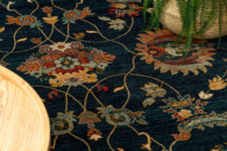 RugsX Wool Carpet Omega Latica Flowers Dark Blue 235X350 Cm - thumbnail 5