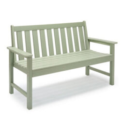 Vonhaus Garden Bench Sage Green, 2 Seater Outdoor Bench With Traditional Slatted Design, Durable Weather Resistant Hdpe, Westport - thumbnail 1