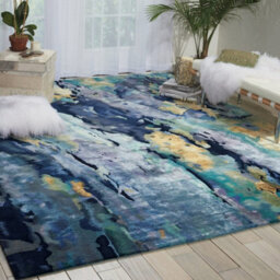 Nourison Prs09 Prismatic Silver Blue Wool Rug-236Cm X 297Cm - thumbnail 2