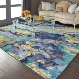 Nourison Prs09 Prismatic Silver Blue Wool Rug-236Cm X 297Cm - thumbnail 1
