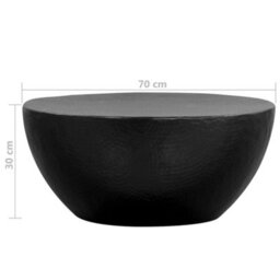 Vidaxl Coffee Table Hammered Aluminium 70X30 Cm Black - thumbnail 8