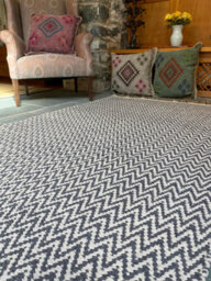 Second Nature Online Greta Soft Bedroom Rug Grey Dark Herringbone Pattern / 70 Cm X 115 Cm - thumbnail 3