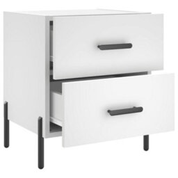 Berkfield Modern Bedside Cabinet White 40X35X47.5 Cm Engineered Wood - thumbnail 5