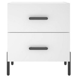 Berkfield Modern Bedside Cabinet White 40X35X47.5 Cm Engineered Wood - thumbnail 6