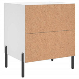 Berkfield Modern Bedside Cabinet White 40X35X47.5 Cm Engineered Wood - thumbnail 8