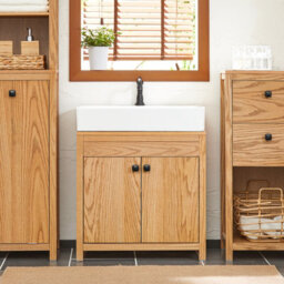 Sobuy Bzr98-N, Under Sink Cabinet Bathroom Vanity Unit Bathroom Storage Cabinet, Wood Veneer,w60Xd35Xh60 - thumbnail 2