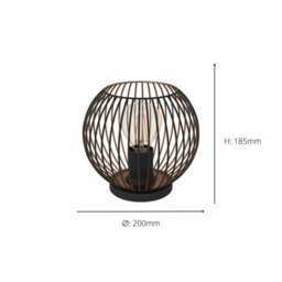 Eglo Almanzora Black & Copper Wire Modern Steel Table Lamp - thumbnail 4