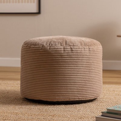 Icon Milano Jumbo Cord Round Footstool Bean Bag, Mocha Brown - image 1