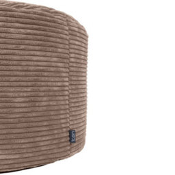 Icon Milano Jumbo Cord Round Footstool Bean Bag, Mocha Brown - thumbnail 5