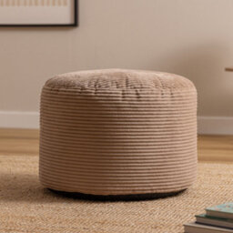 Icon Milano Jumbo Cord Round Footstool Bean Bag, Mocha Brown - thumbnail 1