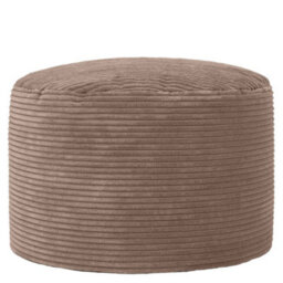 Icon Milano Jumbo Cord Round Footstool Bean Bag, Mocha Brown - thumbnail 2