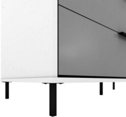 Seconique Madrid 3 Door 2 Drawer Mirrored Wardrobe In Grey And White Gloss Finish - thumbnail 4