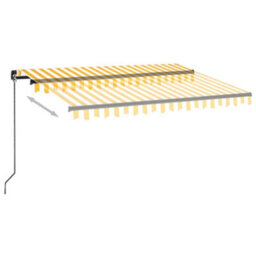 Berkfield Manual Retractable Awning 350X250 Cm Yellow And White - thumbnail 3