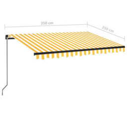 Berkfield Manual Retractable Awning 350X250 Cm Yellow And White - thumbnail 7