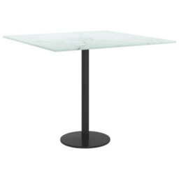 Vidaxl Table Top White 50X50 Cm 6 mm Tempered Glass With Marble Design Table Tops - thumbnail 4