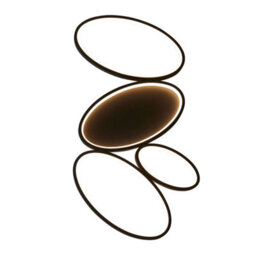Luminosa Lighting Luminosa Ovals Modern Designer 4 Ring Led Wall Light Textured Black Finish - thumbnail 2