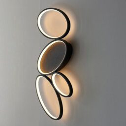Luminosa Lighting Luminosa Ovals Modern Designer 4 Ring Led Wall Light Textured Black Finish - thumbnail 6