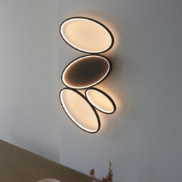 Luminosa Lighting Luminosa Ovals Modern Designer 4 Ring Led Wall Light Textured Black Finish - thumbnail 7