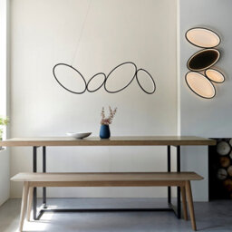 Luminosa Lighting Luminosa Ovals Modern Designer 4 Ring Led Wall Light Textured Black Finish - thumbnail 4