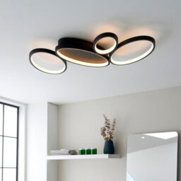 Luminosa Lighting Luminosa Ovals Modern Designer 4 Ring Led Wall Light Textured Black Finish - thumbnail 5