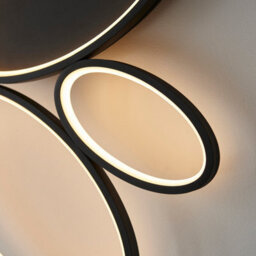 Luminosa Lighting Luminosa Ovals Modern Designer 4 Ring Led Wall Light Textured Black Finish - thumbnail 8
