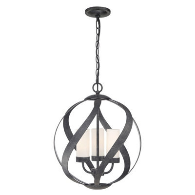 Luminosa Lighting Luminosa Quoizel Blacksmith Spherical Pendant Ceiling Light Old Black, Ip44 - image 1