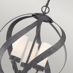 Luminosa Lighting Luminosa Quoizel Blacksmith Spherical Pendant Ceiling Light Old Black, Ip44 - thumbnail 3