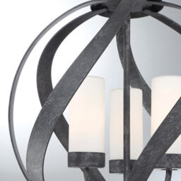 Luminosa Lighting Luminosa Quoizel Blacksmith Spherical Pendant Ceiling Light Old Black, Ip44 - thumbnail 4