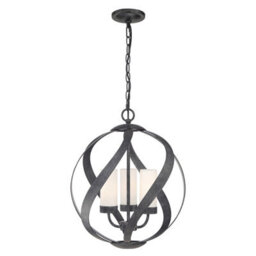 Luminosa Lighting Luminosa Quoizel Blacksmith Spherical Pendant Ceiling Light Old Black, Ip44 - thumbnail 1