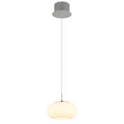Luminosa Lighting Luminosa Quintara Dome Pendant Ceiling Light Nickel Matt Opal Glass Shade Led 3000K - thumbnail 1