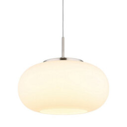 Luminosa Lighting Luminosa Quintara Dome Pendant Ceiling Light Nickel Matt Opal Glass Shade Led 3000K - thumbnail 3