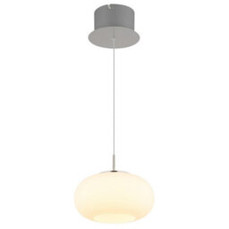 Luminosa Lighting Luminosa Quintara Dome Pendant Ceiling Light Nickel Matt Opal Glass Shade Led 3000K - thumbnail 4